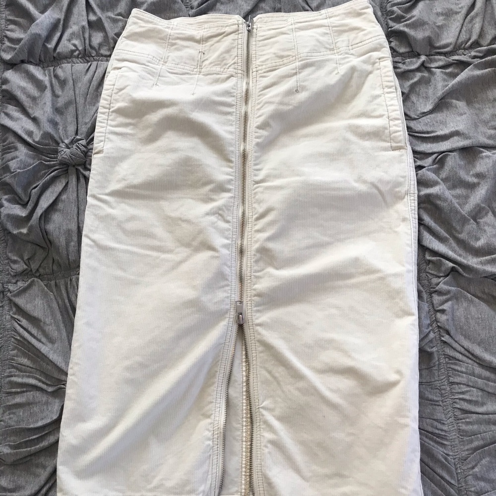 Free people cream corduroy midi skirt